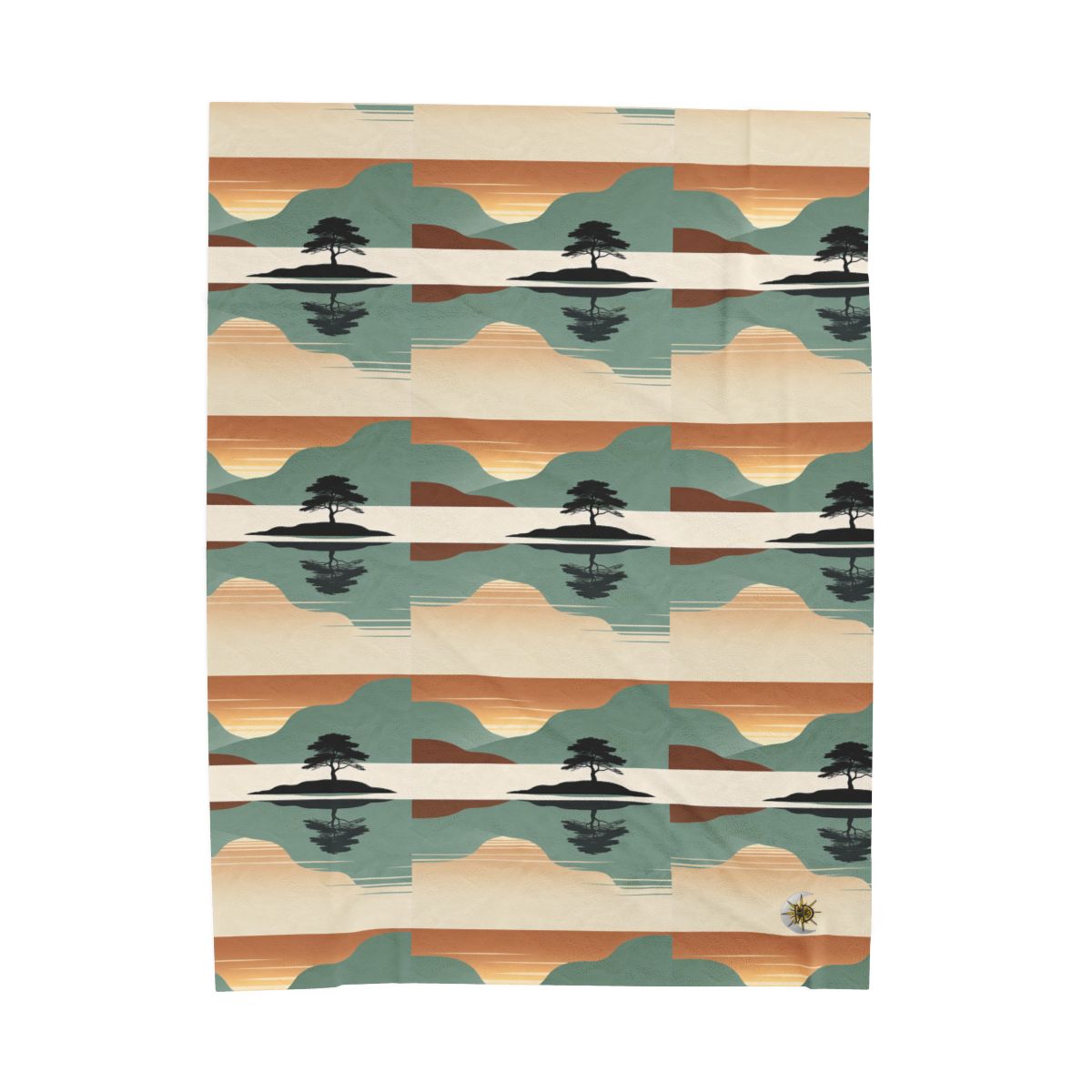 HD Quiet Lake Reflection Velveteen Plush Blanket — additional view