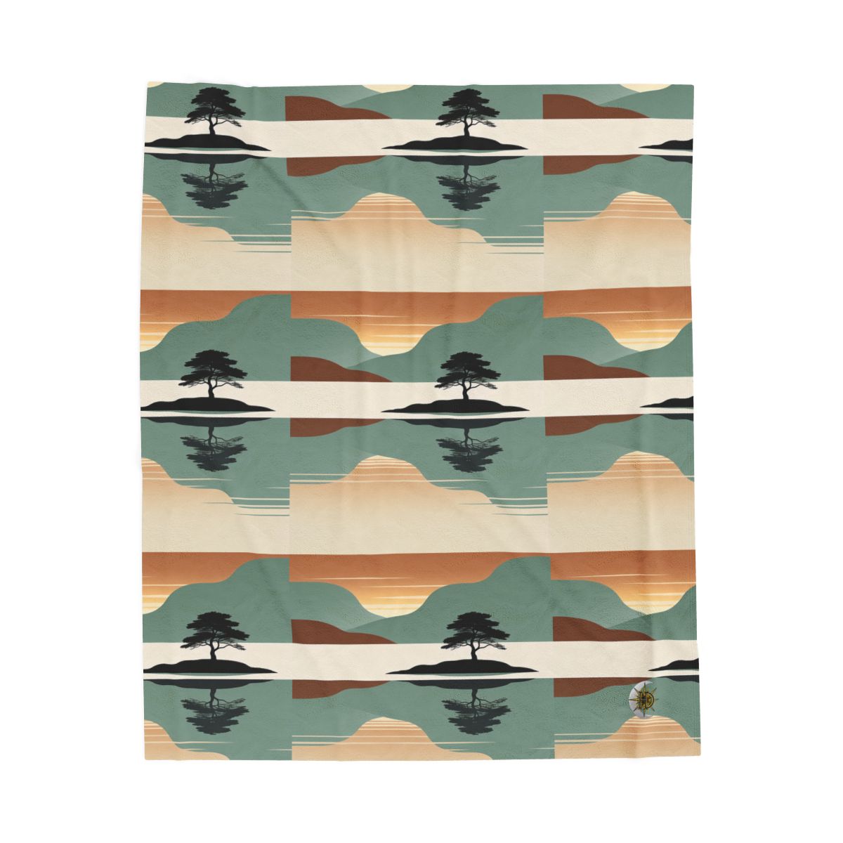 HD Quiet Lake Reflection Velveteen Plush Blanket — additional view