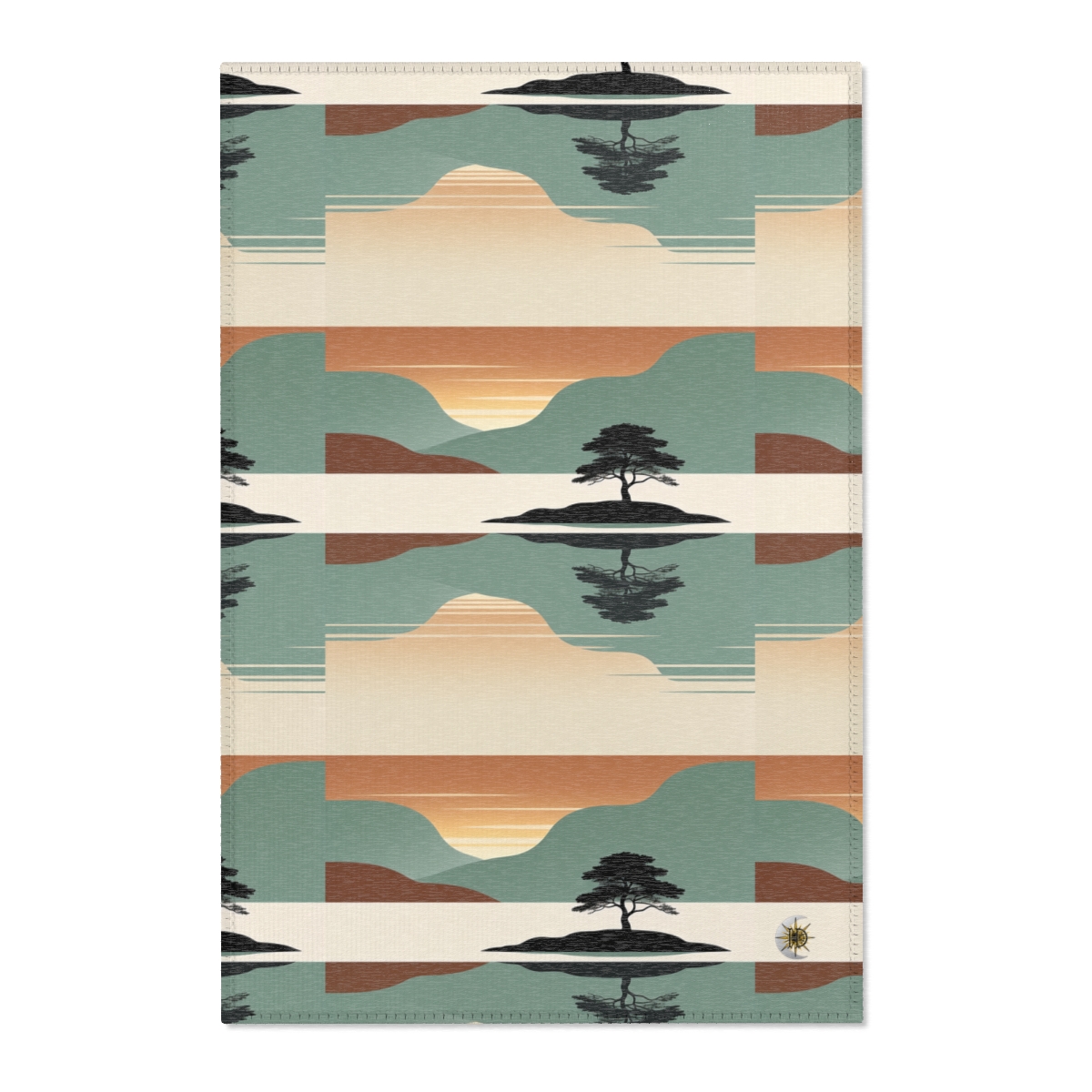 HD Quiet Lake Reflection Polyester Chenille Area Rug