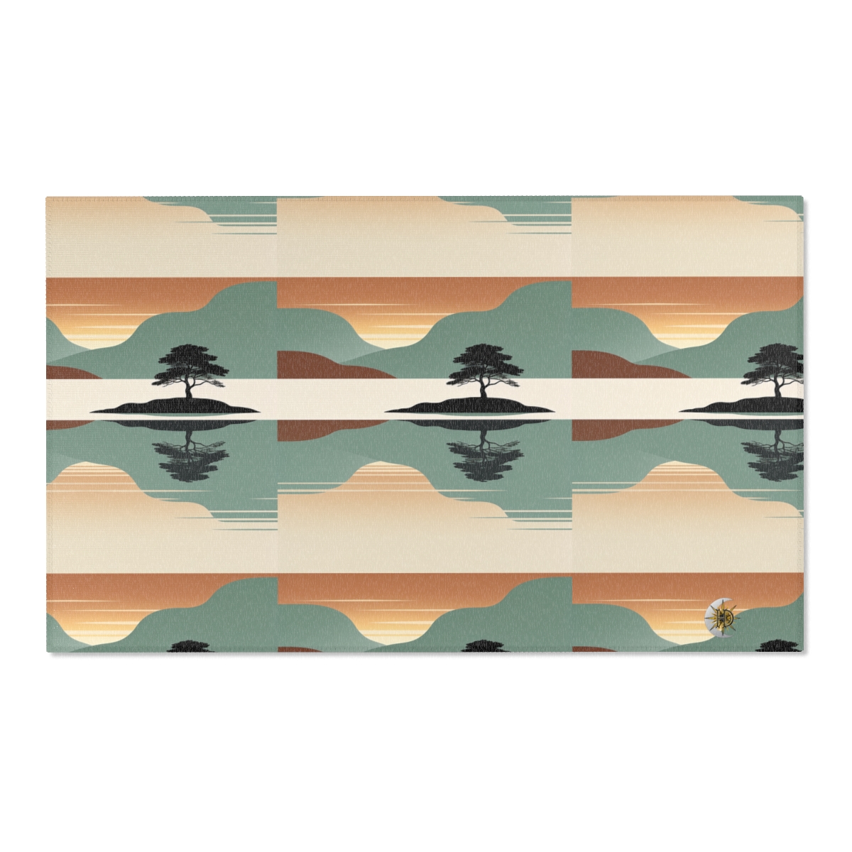HD Quiet Lake Reflection Polyester Chenille Area Rug — additional view
