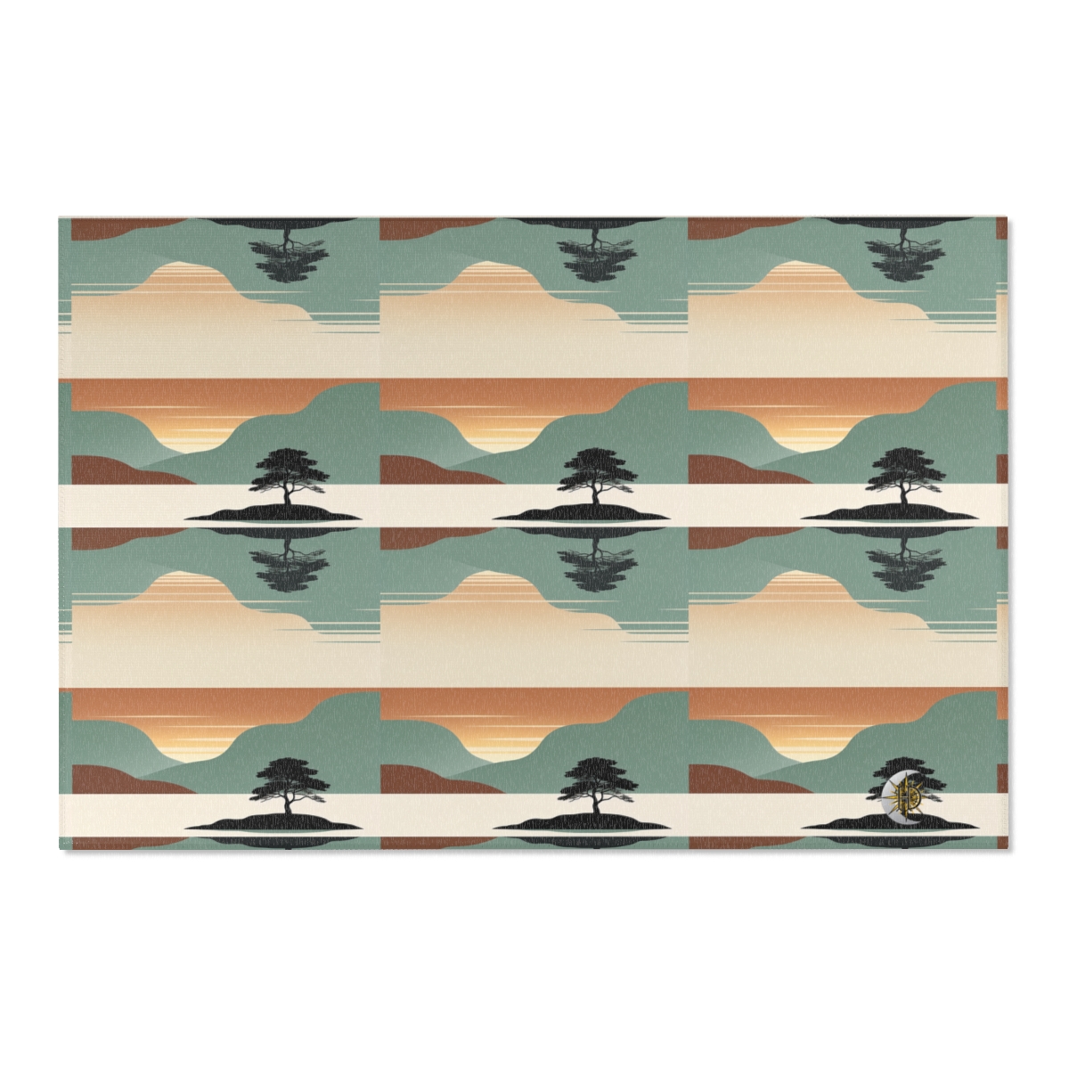 HD Quiet Lake Reflection Polyester Chenille Area Rug — additional view