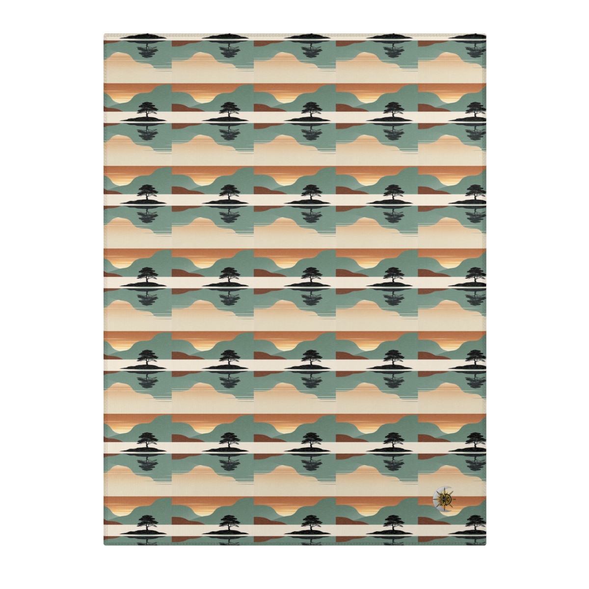 HD Quiet Lake Reflection Polyester Chenille Area Rug — additional view