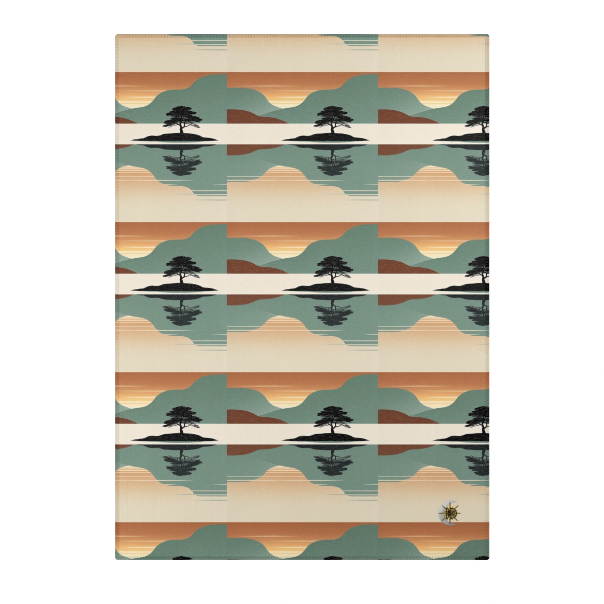 HD Quiet Lake Reflection Polyester Chenille Area Rug — additional view