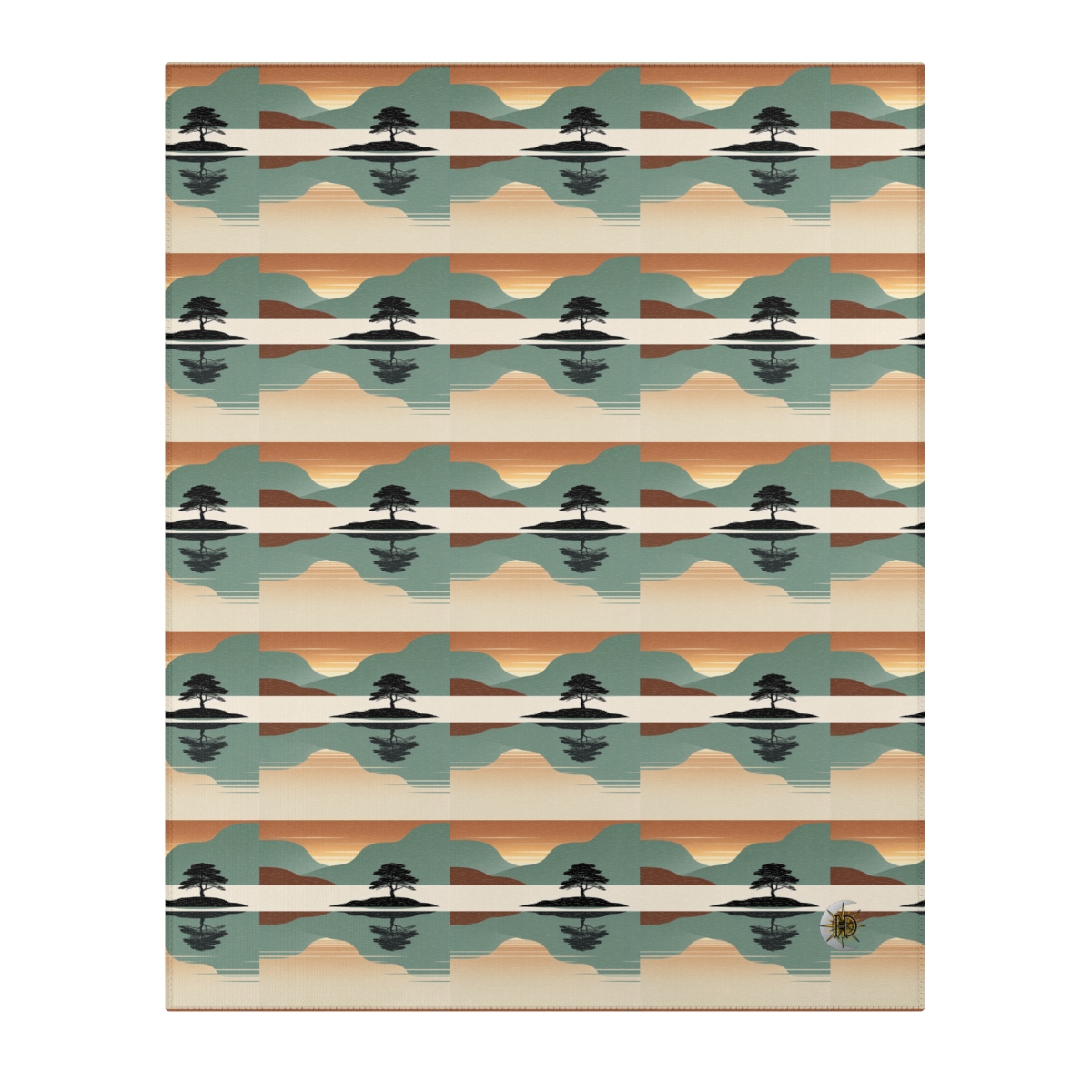 HD Quiet Lake Reflection Polyester Chenille Area Rug — additional view