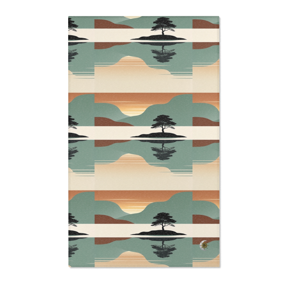 HD Quiet Lake Reflection Polyester Chenille Area Rug — additional view