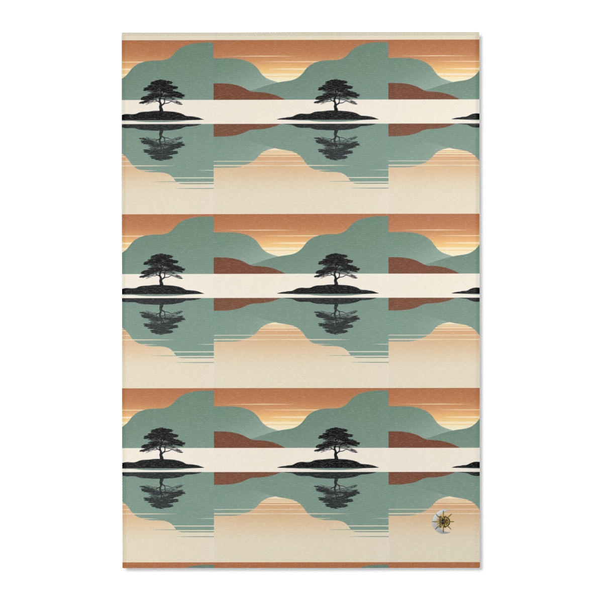 HD Quiet Lake Reflection Polyester Chenille Area Rug — additional view