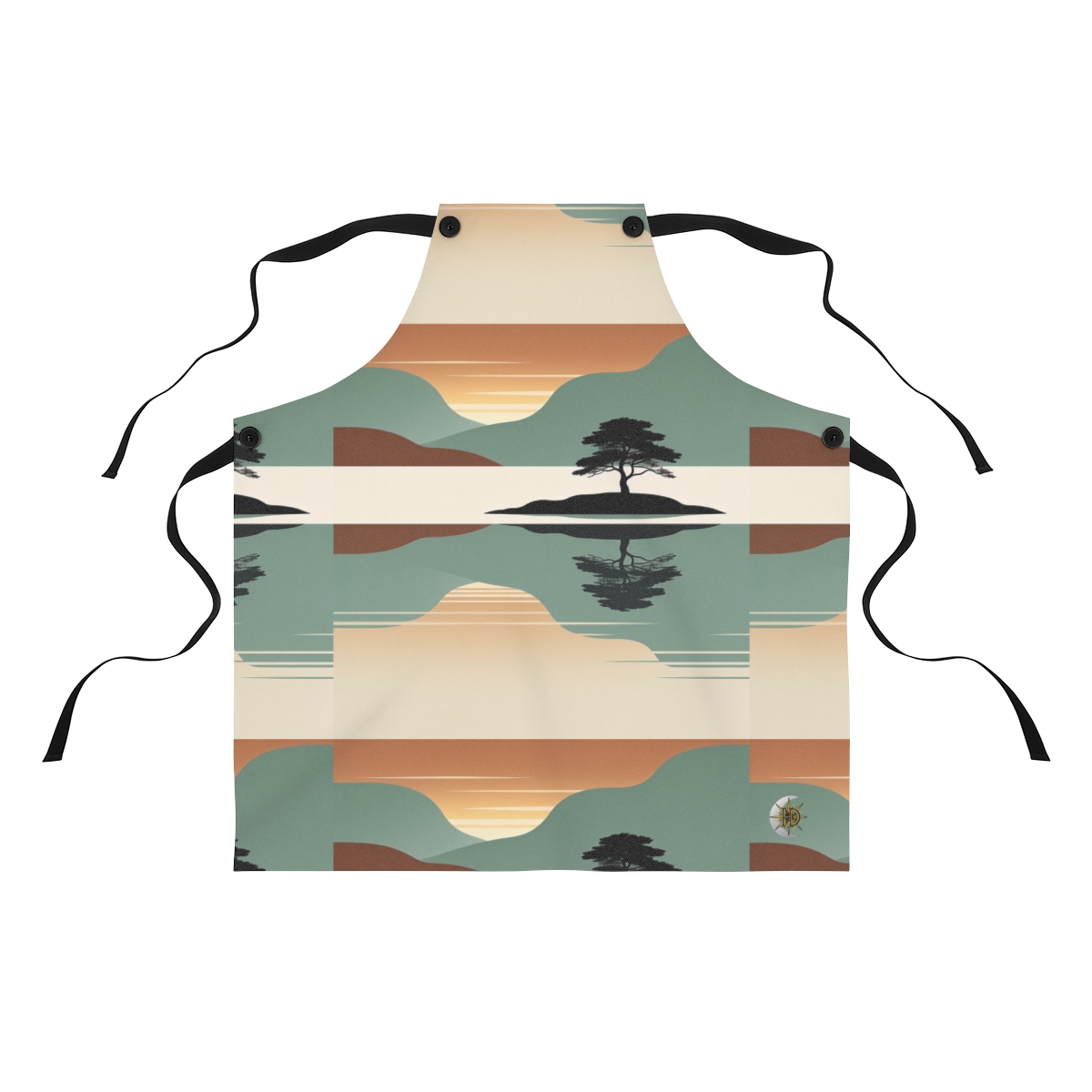 HD Quiet Lake Reflection Polyester Kitchen Apron
