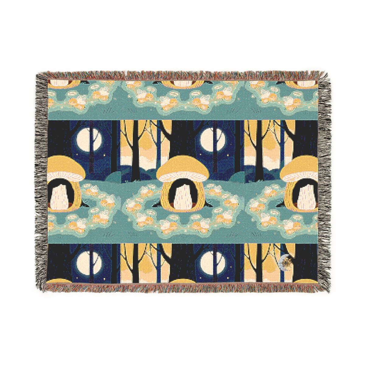 HD Moonlit Honey Circle 100% Cotton Woven Blanket — additional view