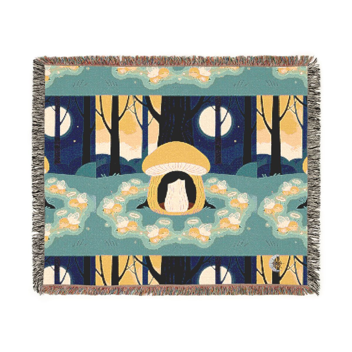 HD Moonlit Honey Circle 100% Cotton Woven Blanket — additional view