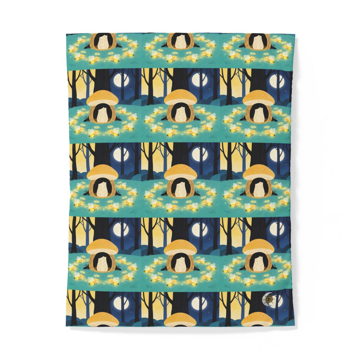 HD Moonlit Honey Circle 100% Cotton Duvet Cover — additional view