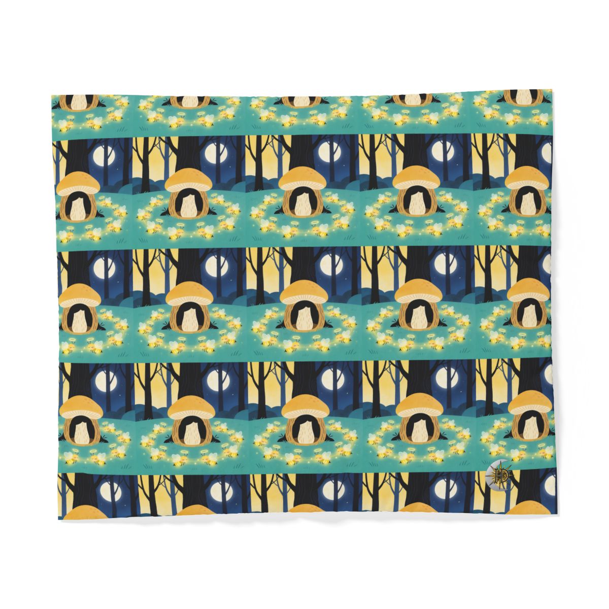 HD Moonlit Honey Circle 100% Cotton Duvet Cover — additional view