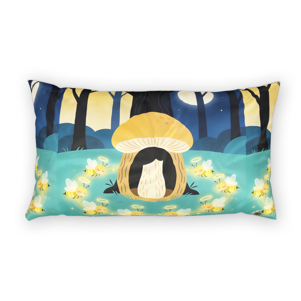 HD Moonlit Honey Circle 100% Cotton Pillow Sham — additional view