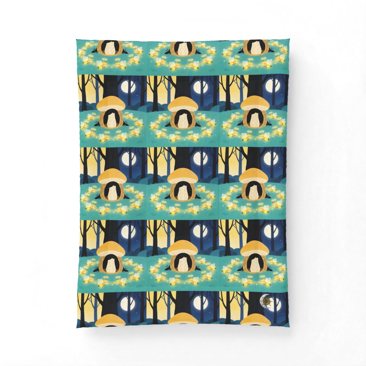 HD Moonlit Honey Circle Cotton-Shell Comforter — additional view