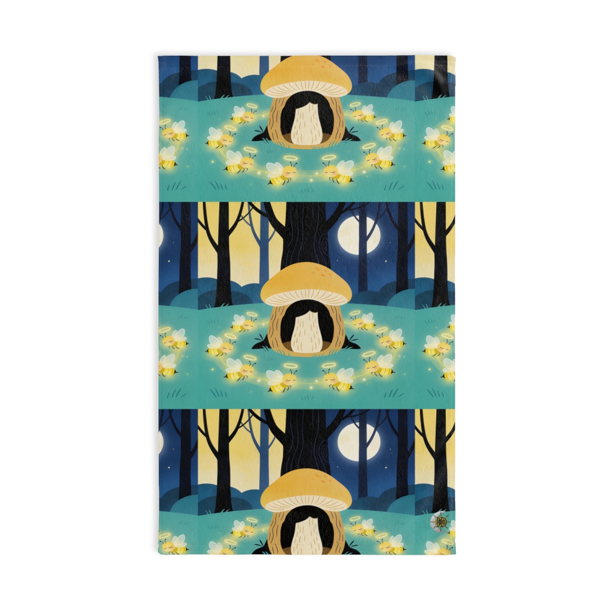 HD Moonlit Honey Circle Printed Hand Towel