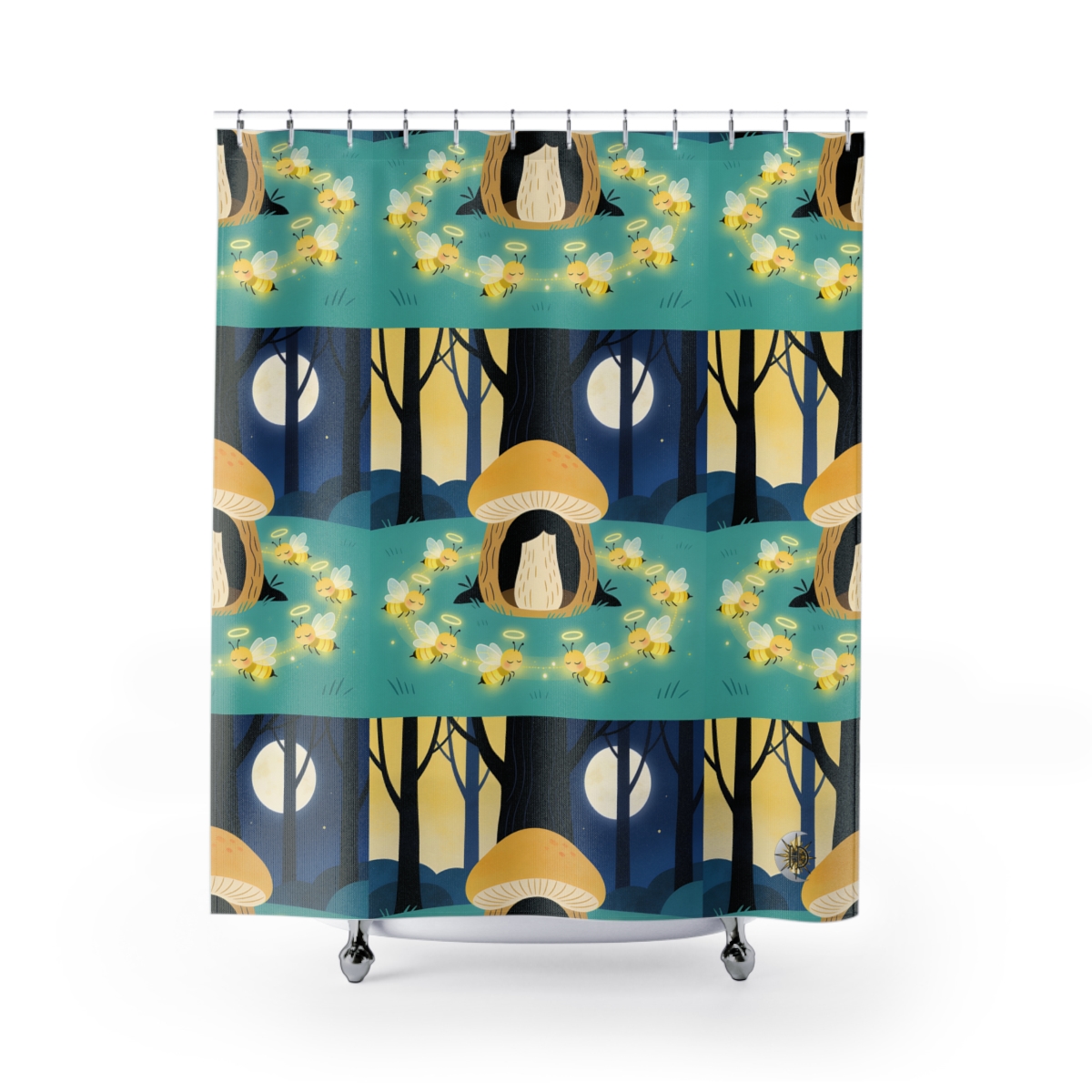 HD Moonlit Honey Circle Shower Curtain