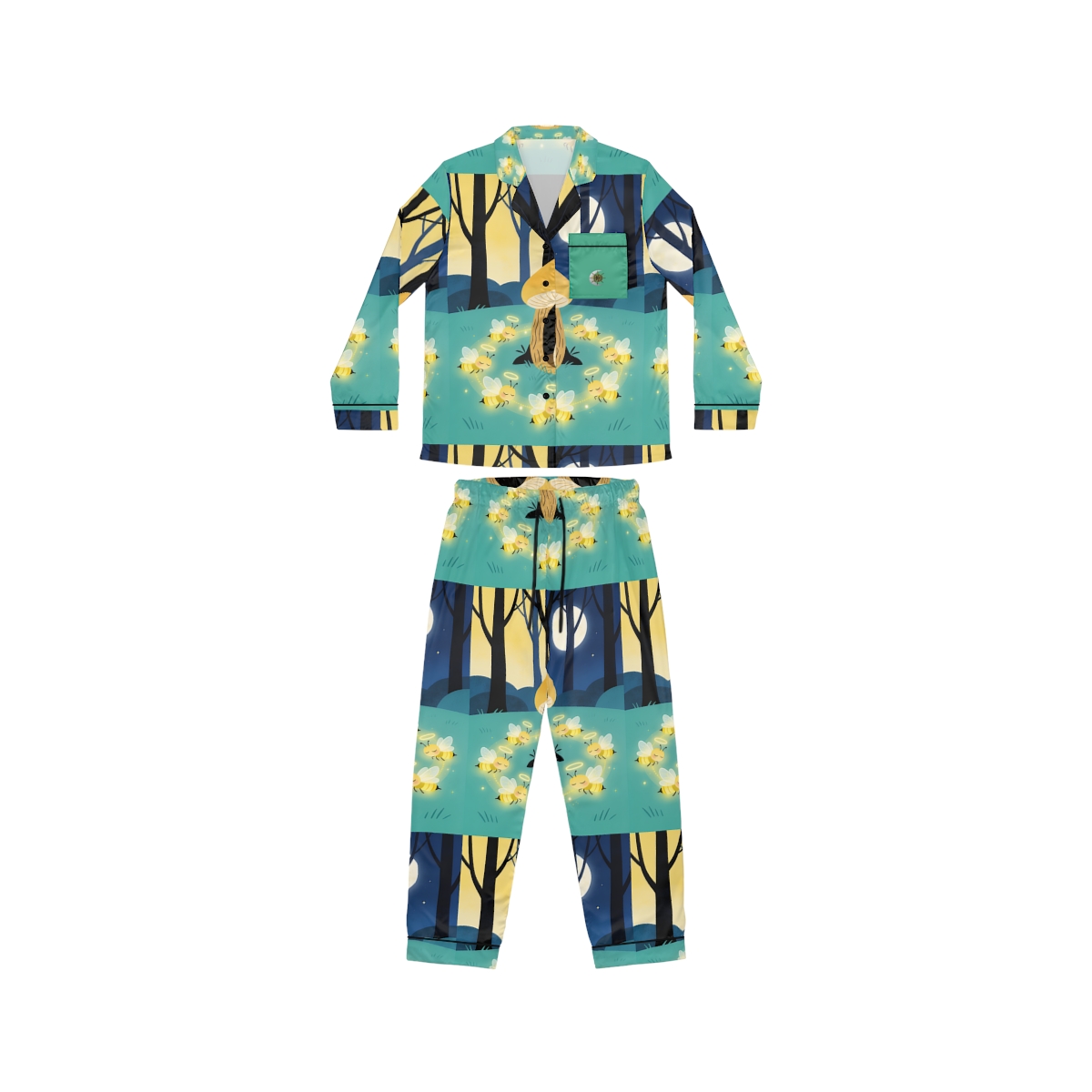 HD Moonlit Honey Circle Women’s Satin Pajama Set