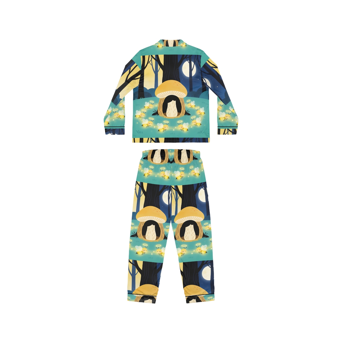HD Moonlit Honey Circle Women’s Satin Pajama Set — additional view