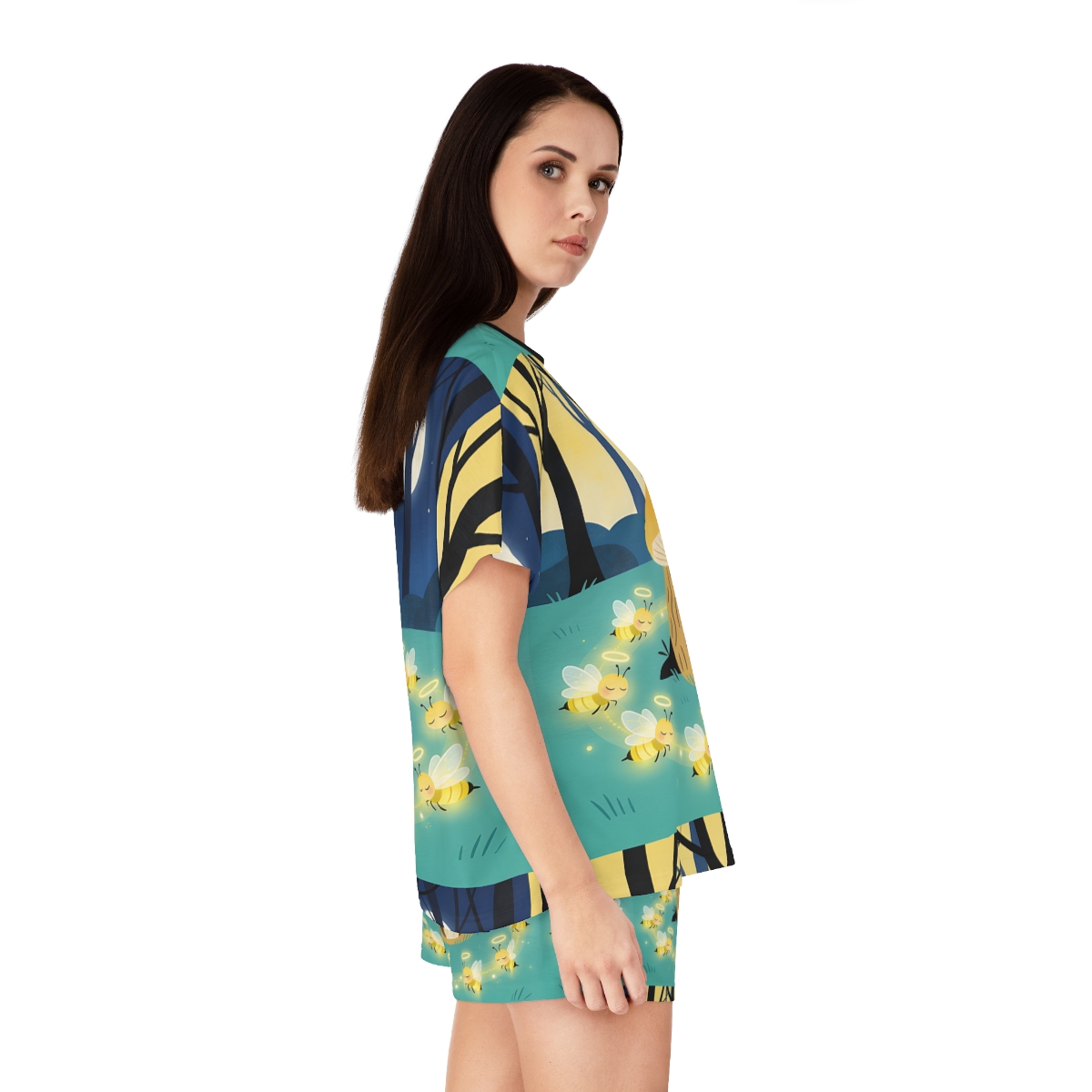 HD Moonlit Honey Circle Women’s Short Pajama Set — additional view
