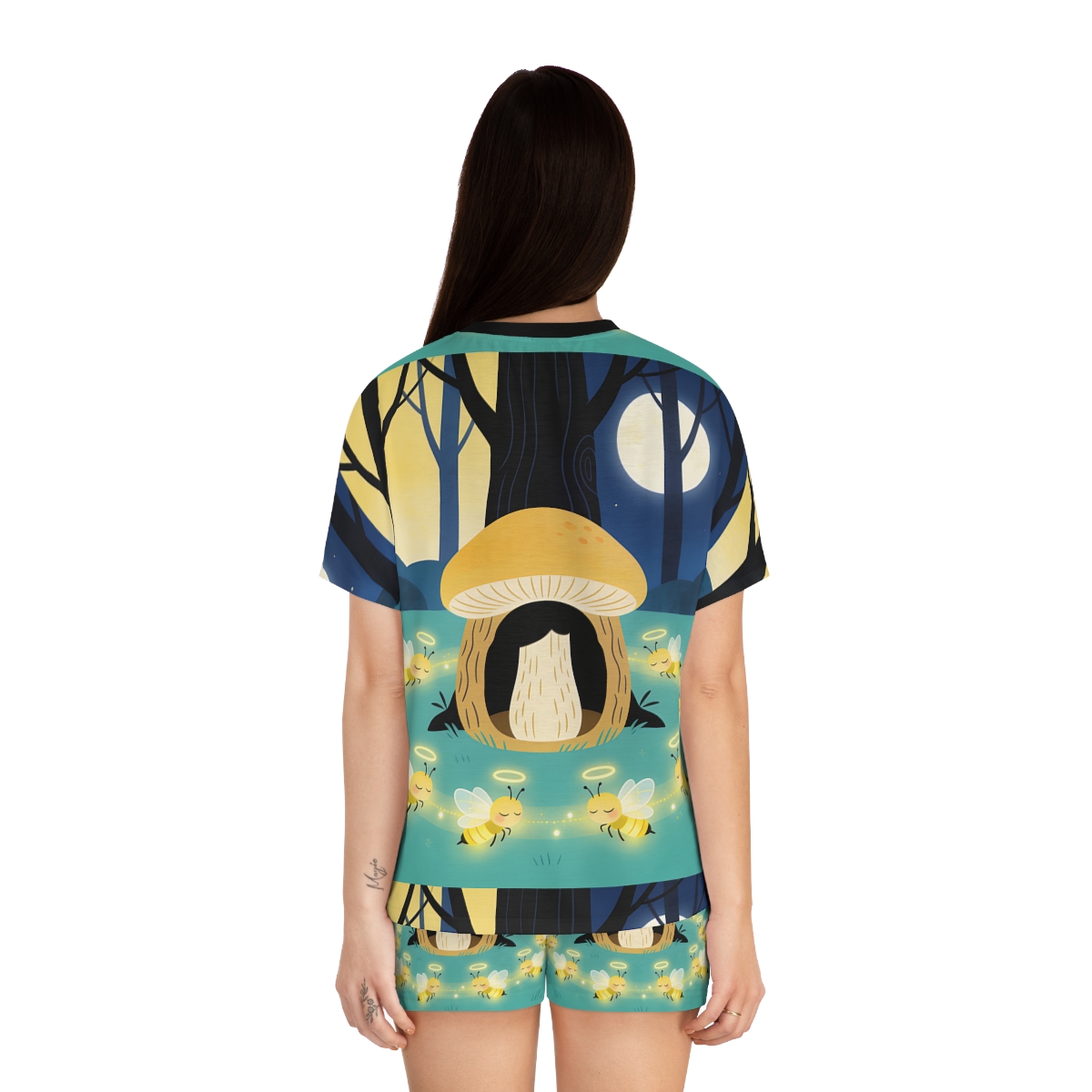 HD Moonlit Honey Circle Women’s Short Pajama Set — additional view