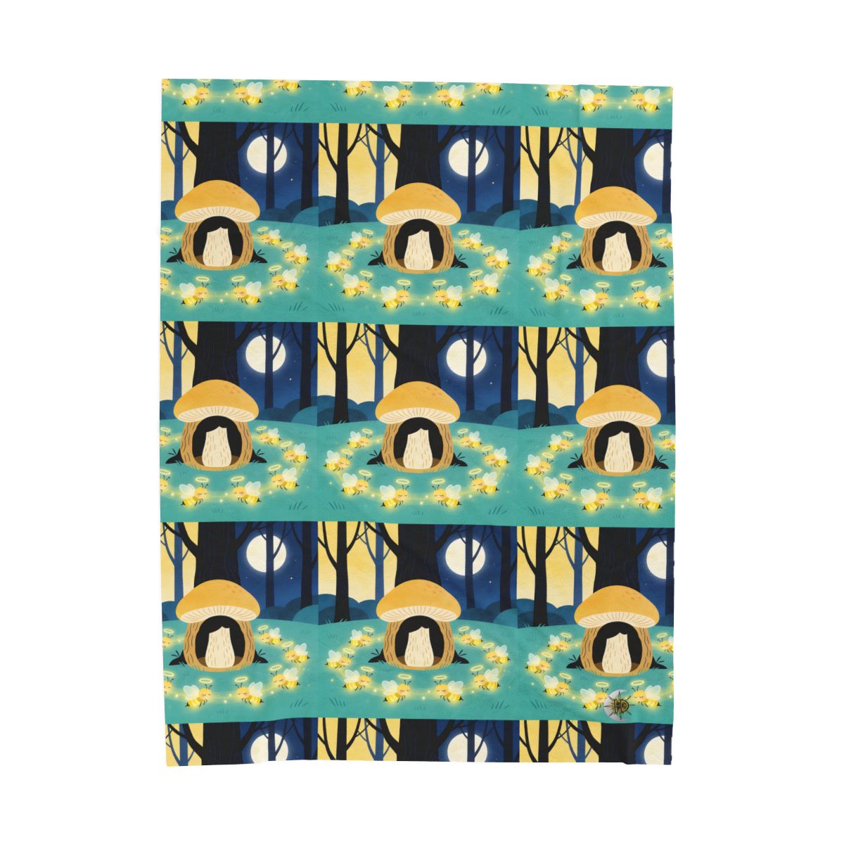 HD Moonlit Honey Circle Velveteen Plush Blanket — additional view