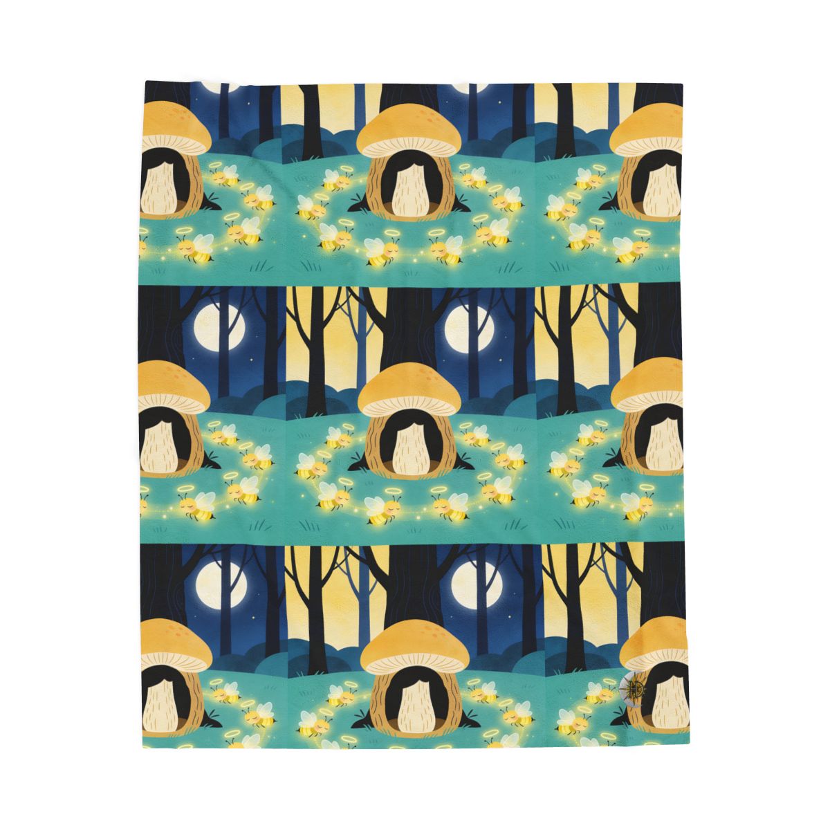HD Moonlit Honey Circle Velveteen Plush Blanket — additional view