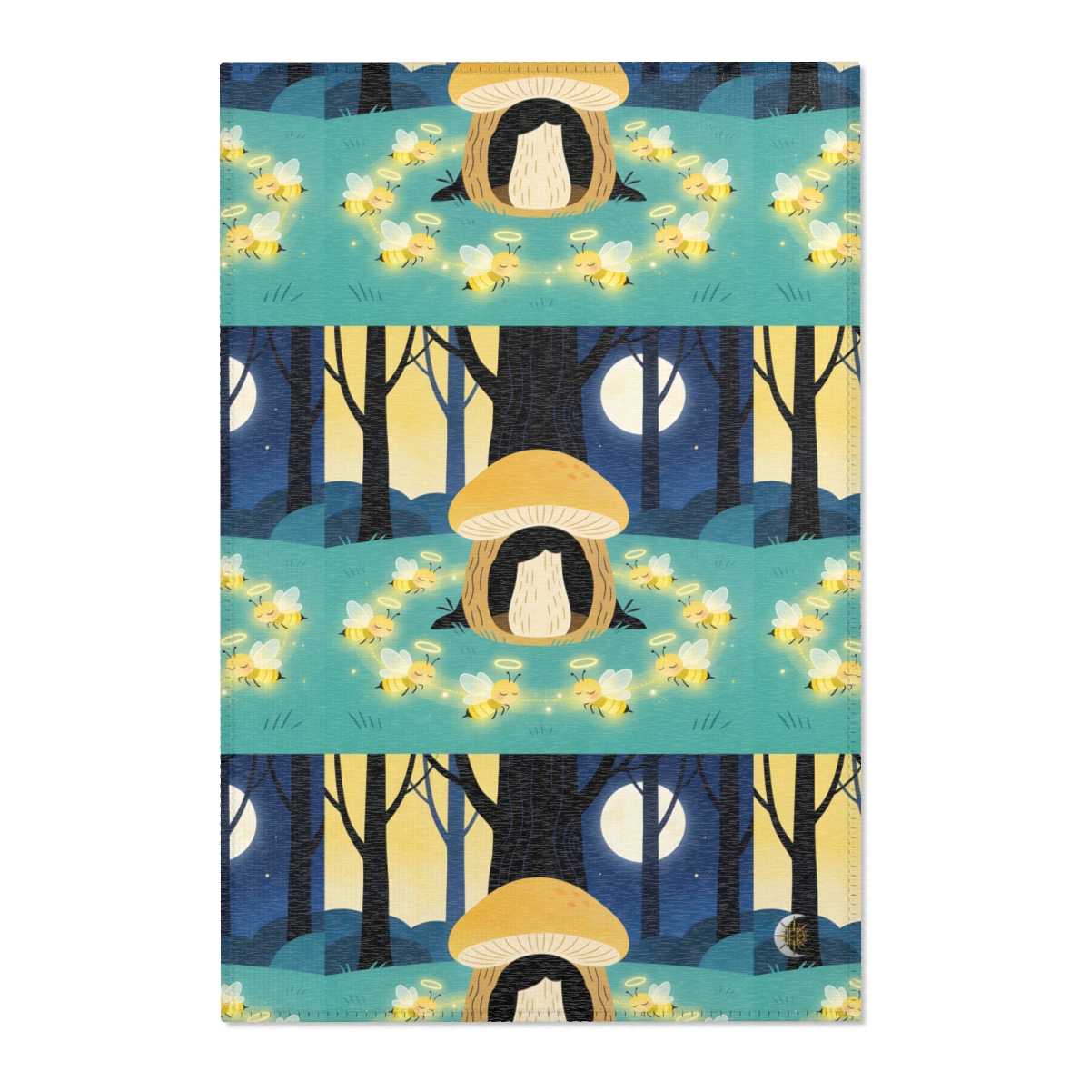 HD Moonlit Honey Circle Polyester Chenille Area Rug