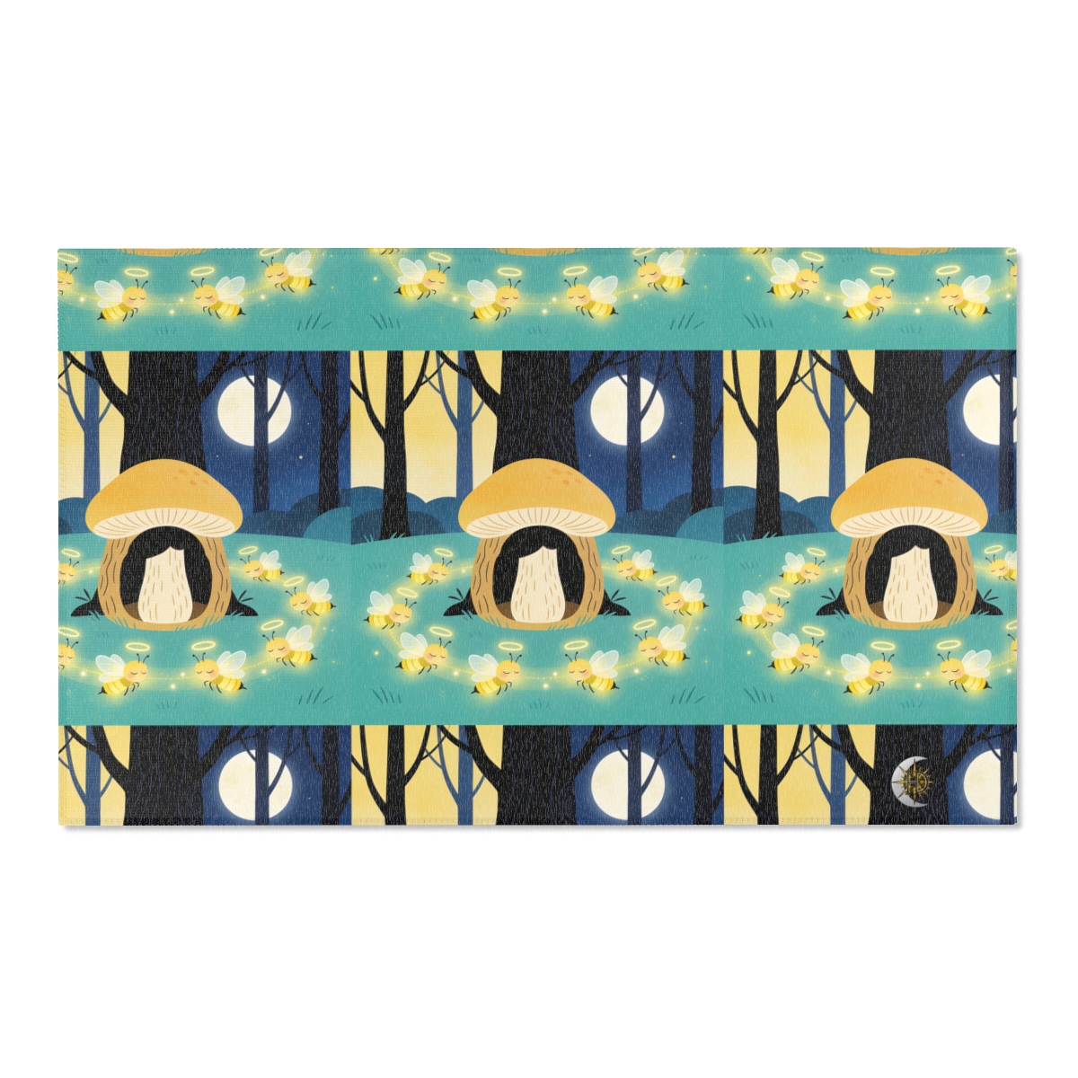HD Moonlit Honey Circle Polyester Chenille Area Rug — additional view