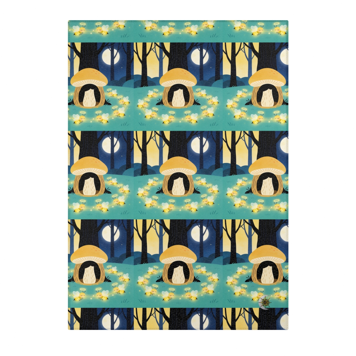 HD Moonlit Honey Circle Polyester Chenille Area Rug — additional view