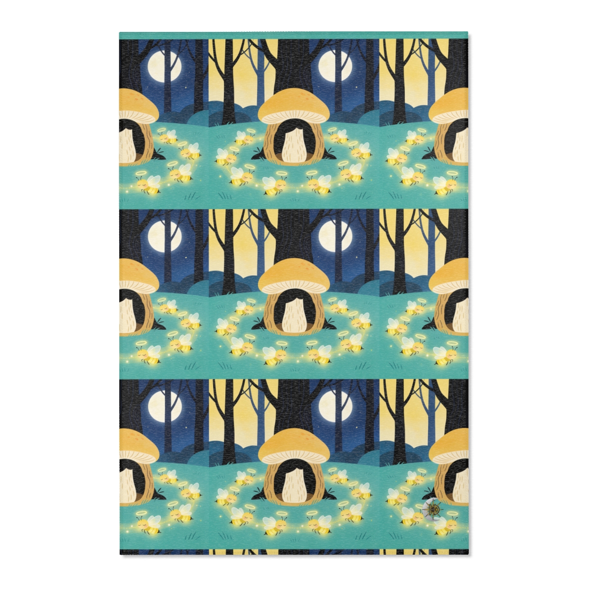 HD Moonlit Honey Circle Polyester Chenille Area Rug — additional view