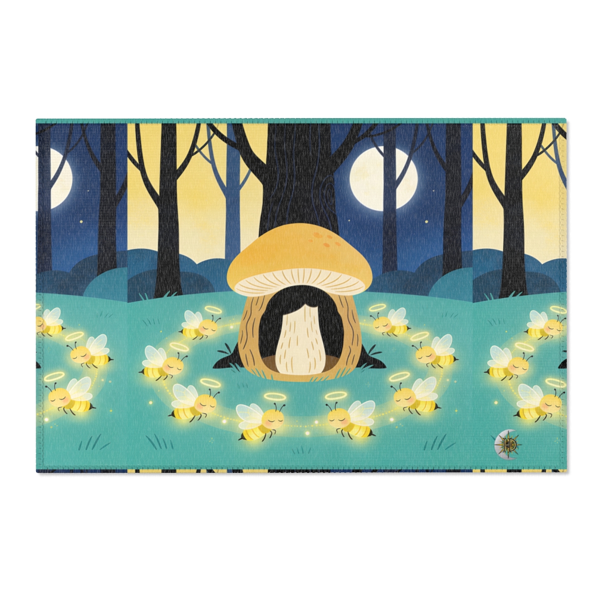 HD Moonlit Honey Circle Polyester Chenille Area Rug — additional view