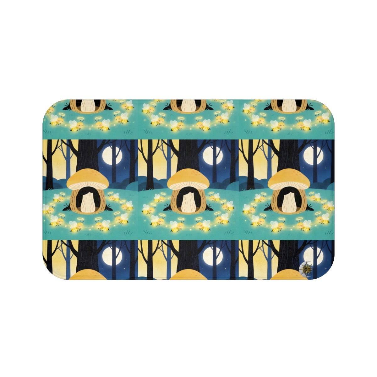 HD Moonlit Honey Circle Memory-Foam Bath Mat