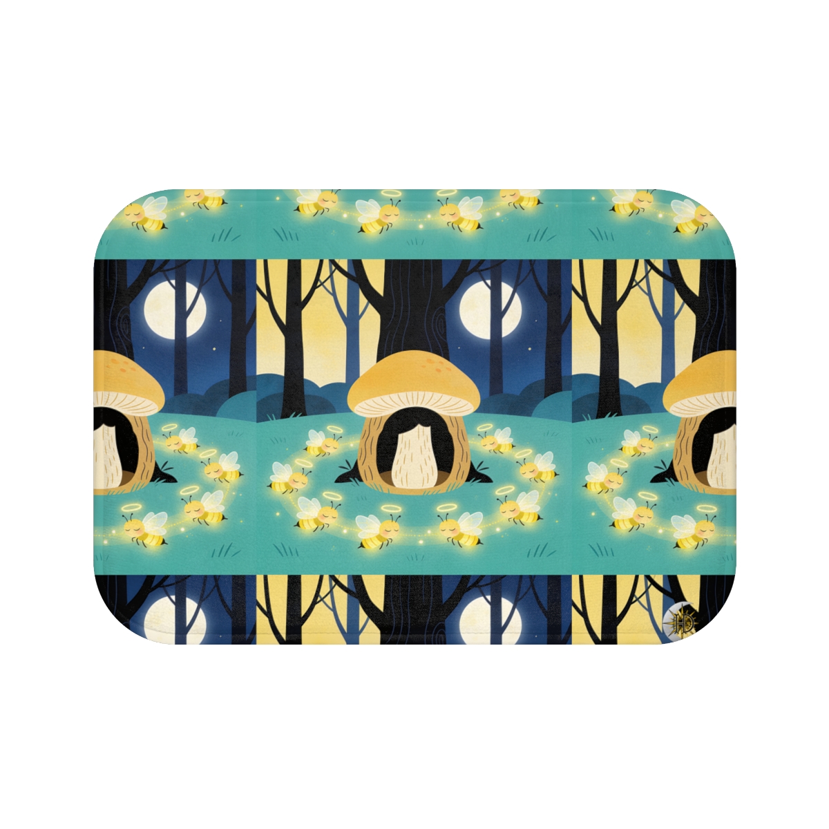 HD Moonlit Honey Circle Memory-Foam Bath Mat — additional view
