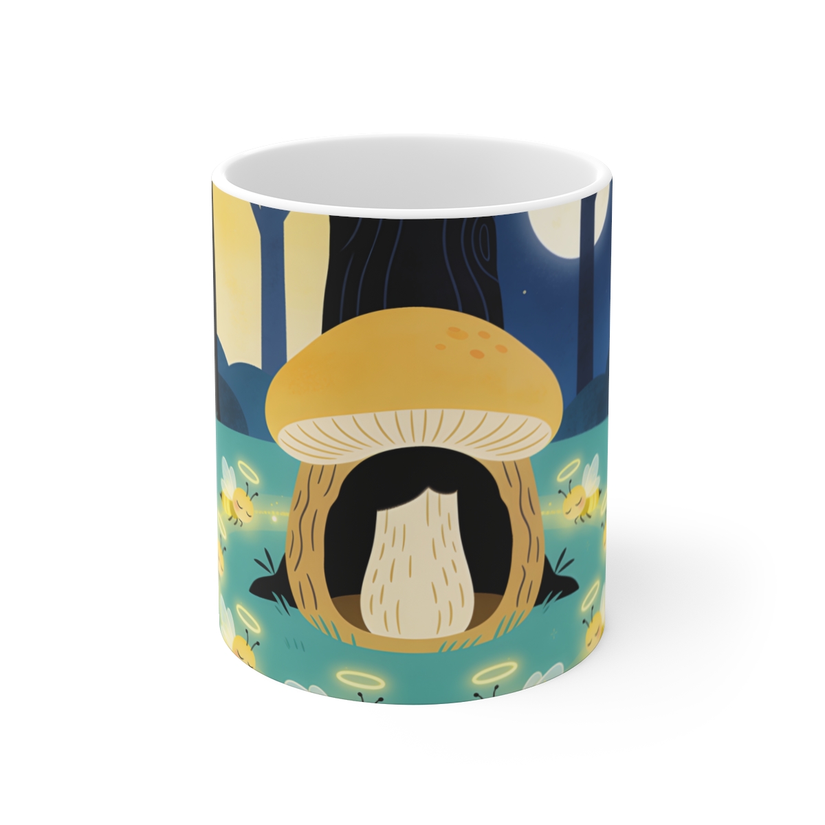 HD Moonlit Honey Circle Ceramic Mug 11oz