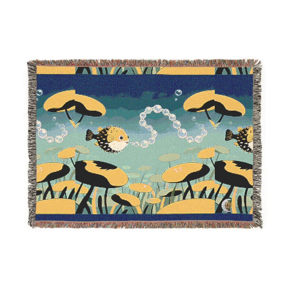 HD Bubblefin Meadow 100% Cotton Woven Blanket