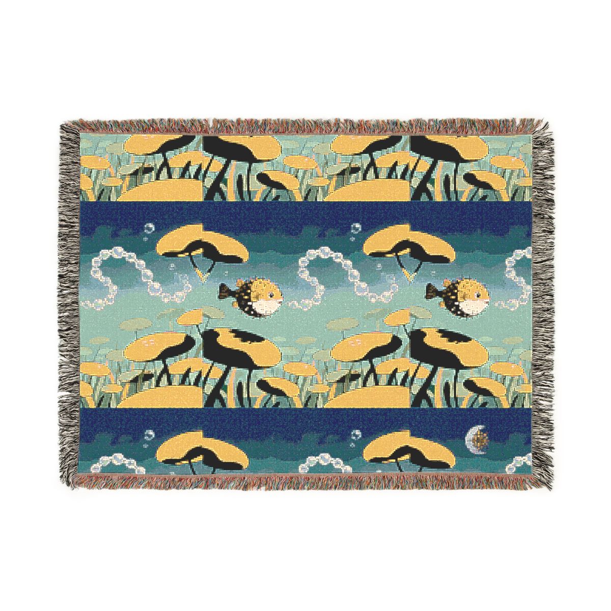 HD Bubblefin Meadow 100% Cotton Woven Blanket — additional view