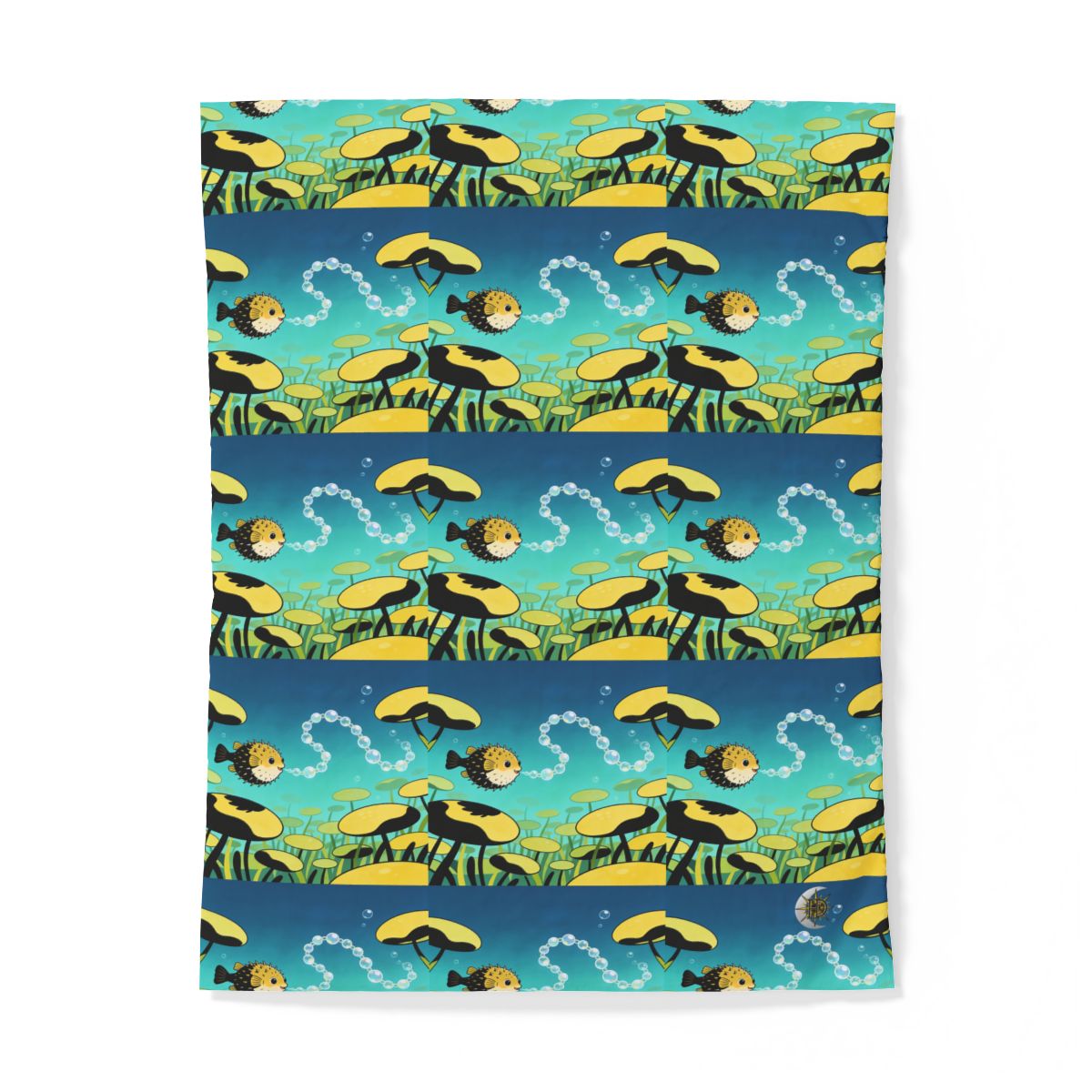 HD Bubblefin Meadow 100% Cotton Duvet Cover — additional view