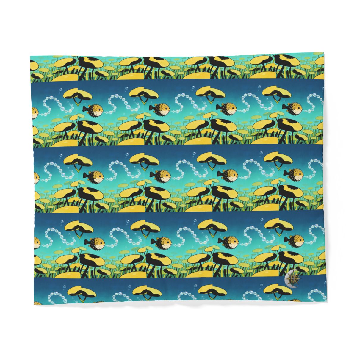 HD Bubblefin Meadow 100% Cotton Duvet Cover — additional view
