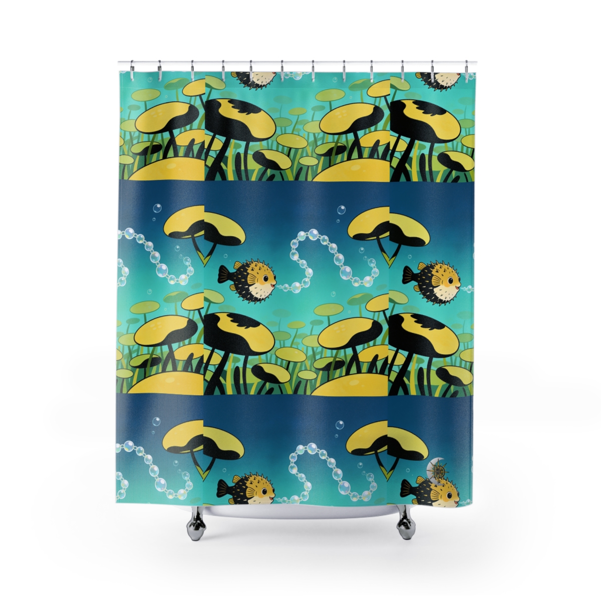 HD Bubblefin Meadow Shower Curtain