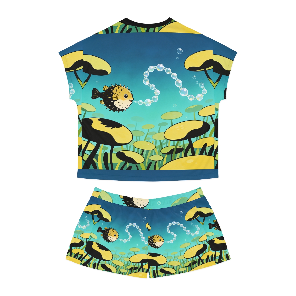 HD Bubblefin Meadow Women’s Short Pajama Set — additional view