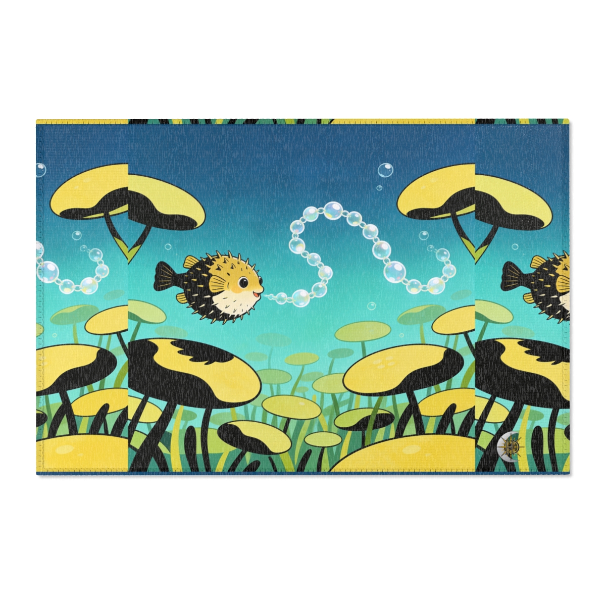 HD Bubblefin Meadow Polyester Chenille Area Rug — additional view