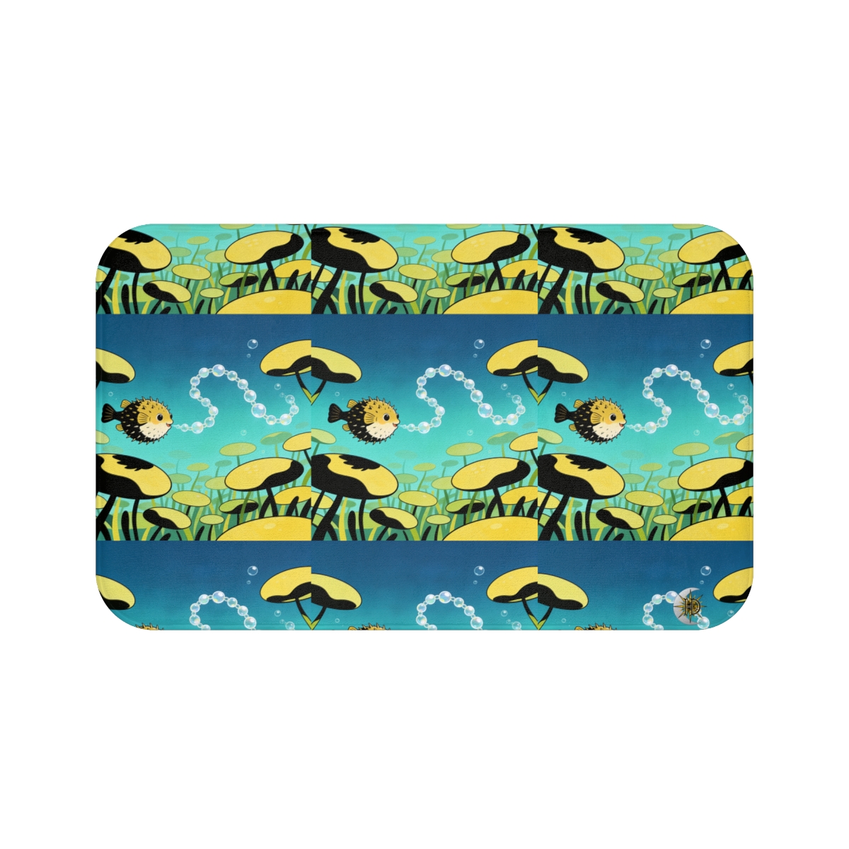 HD Bubblefin Meadow Memory-Foam Bath Mat