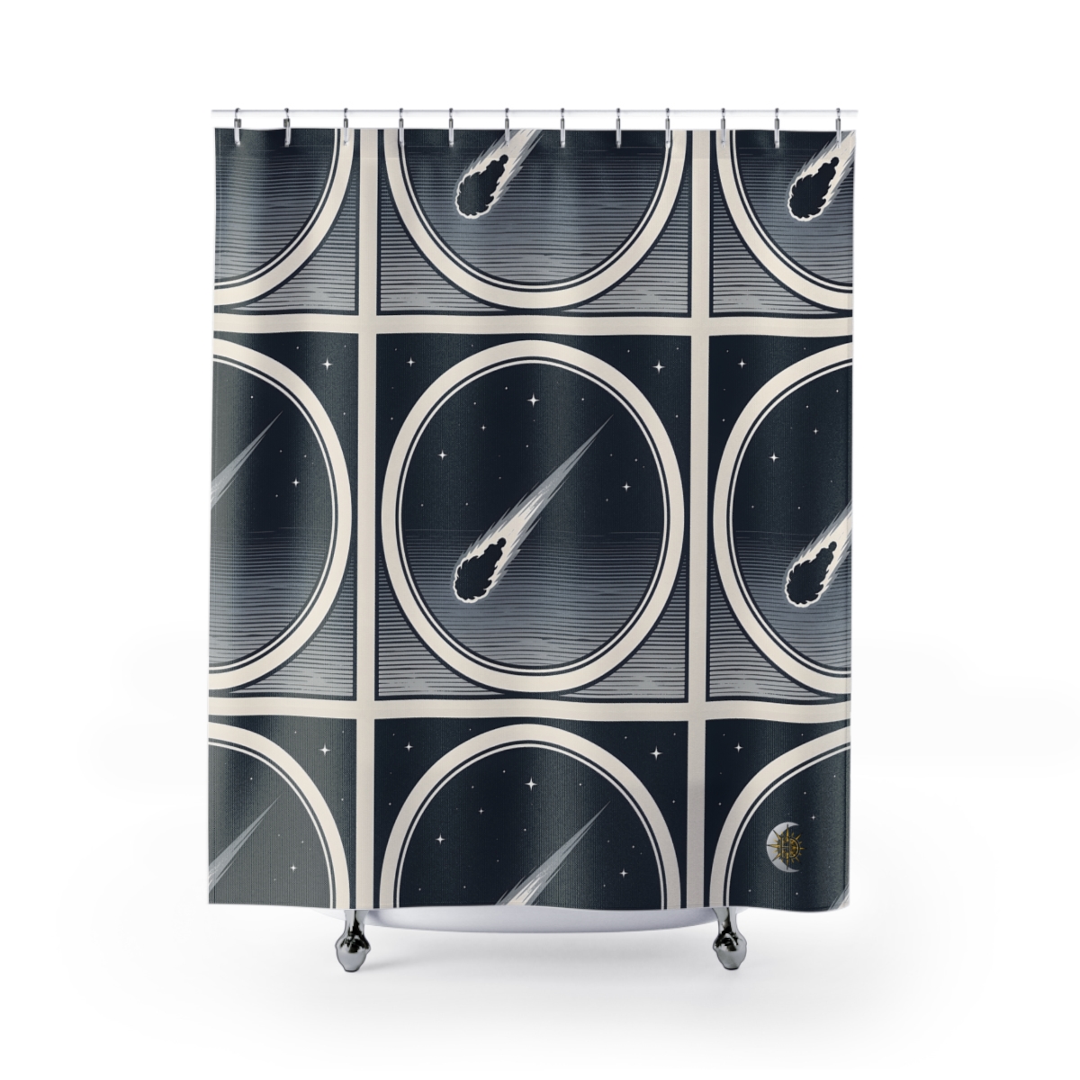 HD Midnight Meteor Shower Curtain