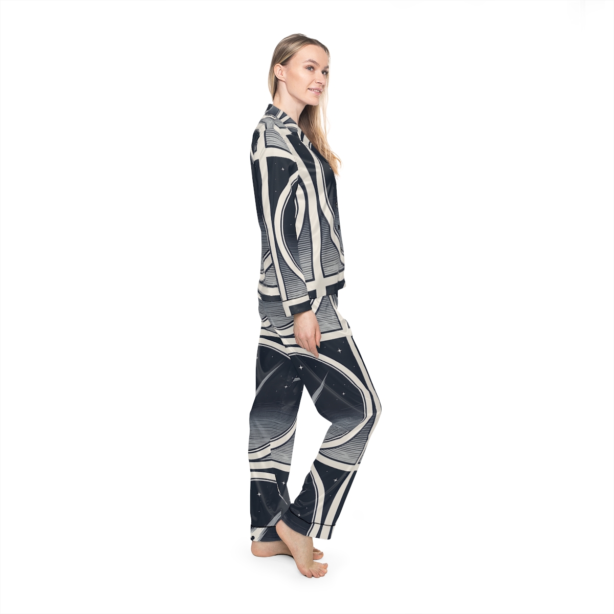 HD Midnight Meteor Women’s Satin Pajama Set — additional view