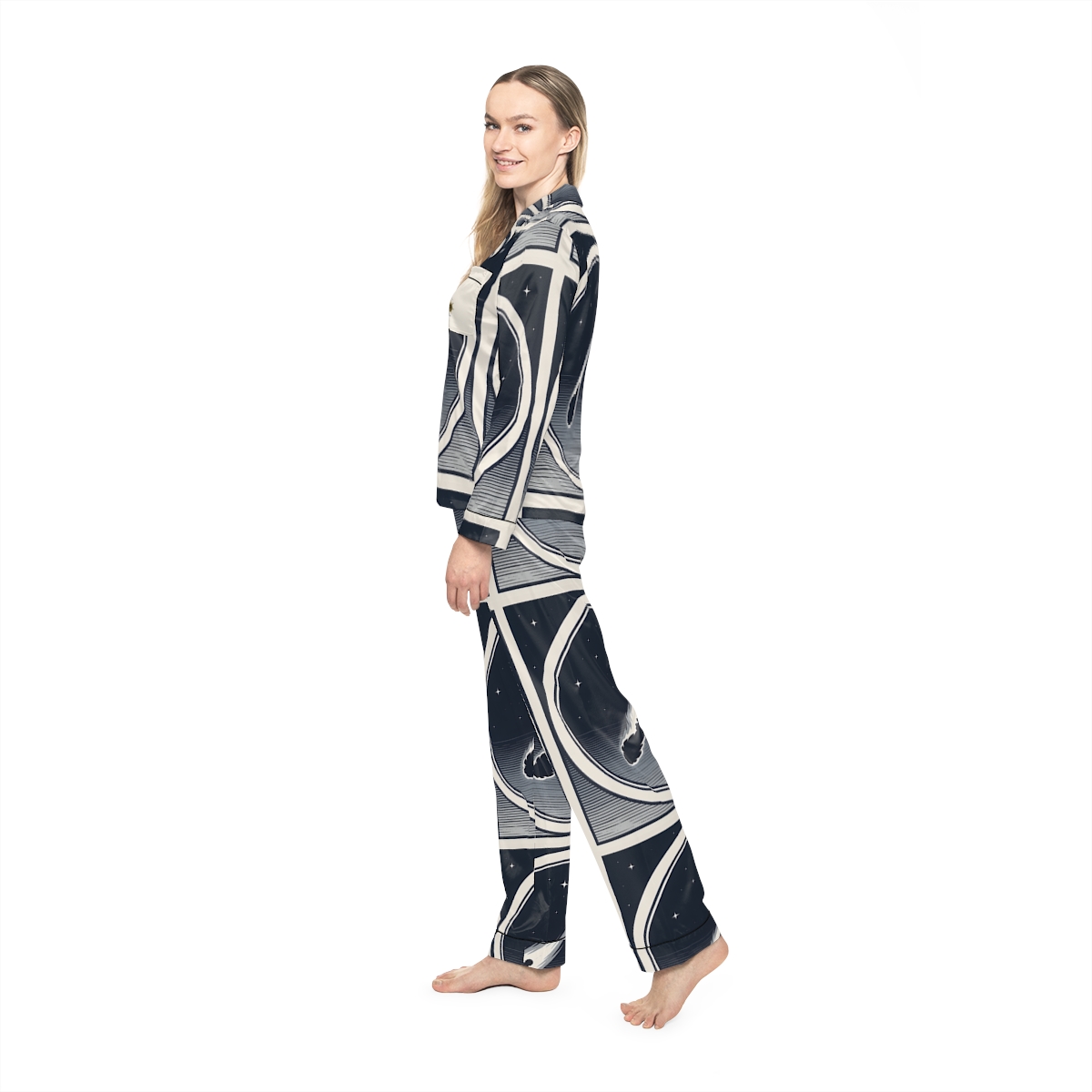 HD Midnight Meteor Women’s Satin Pajama Set — additional view