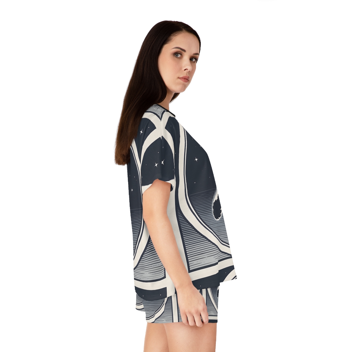 HD Midnight Meteor Women’s Short Pajama Set — additional view