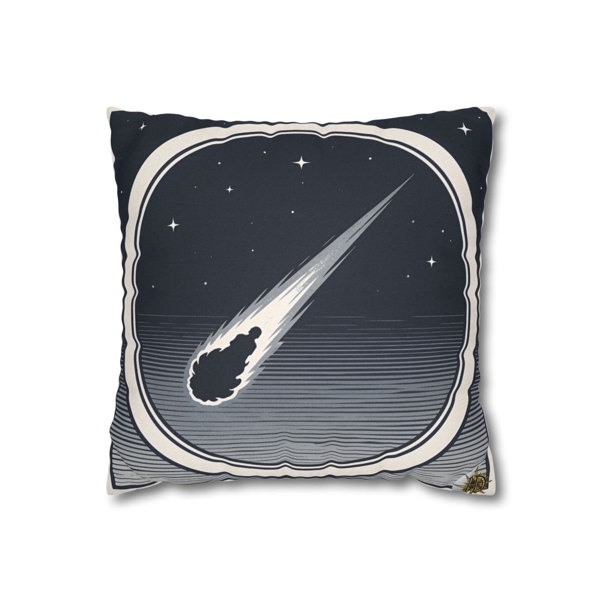 HD Midnight Meteor Square Polyester Pillow Cover