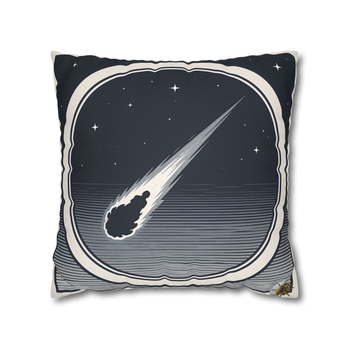 HD Midnight Meteor Square Polyester Pillow Cover — additional view