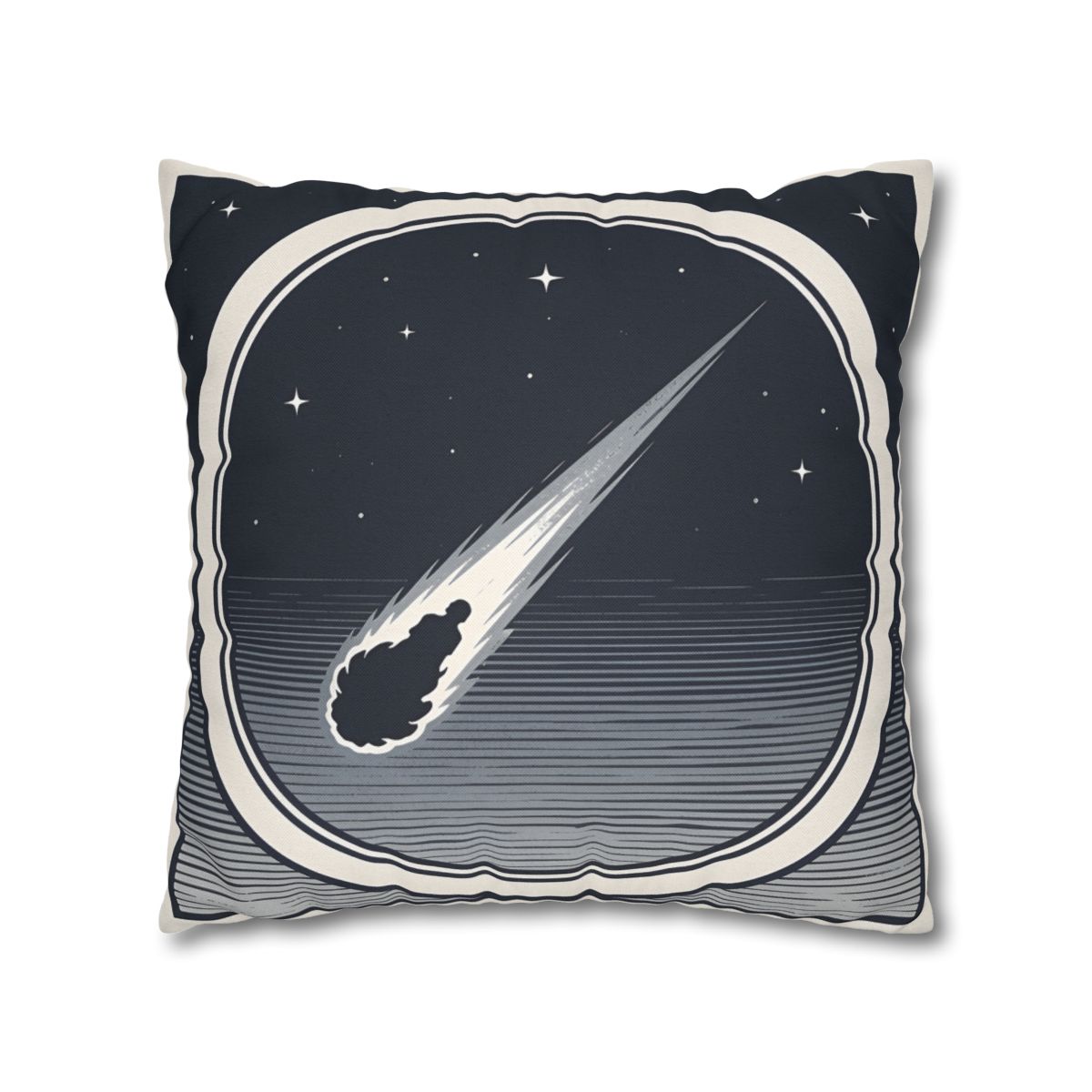 HD Midnight Meteor Square Polyester Pillow Cover — additional view