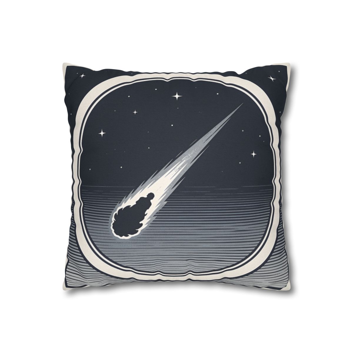 HD Midnight Meteor Square Polyester Pillow Cover — additional view