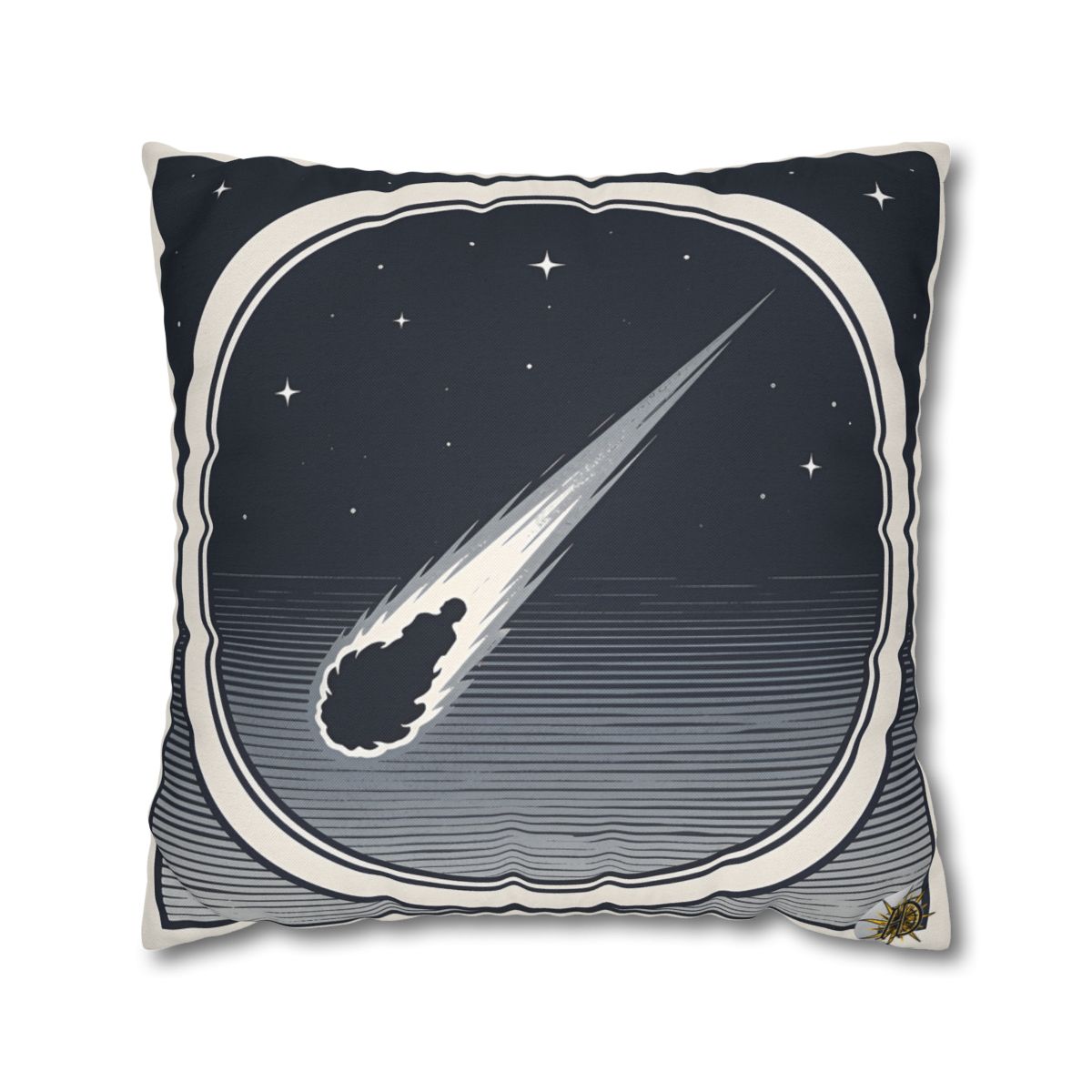 HD Midnight Meteor Square Polyester Pillow Cover — additional view